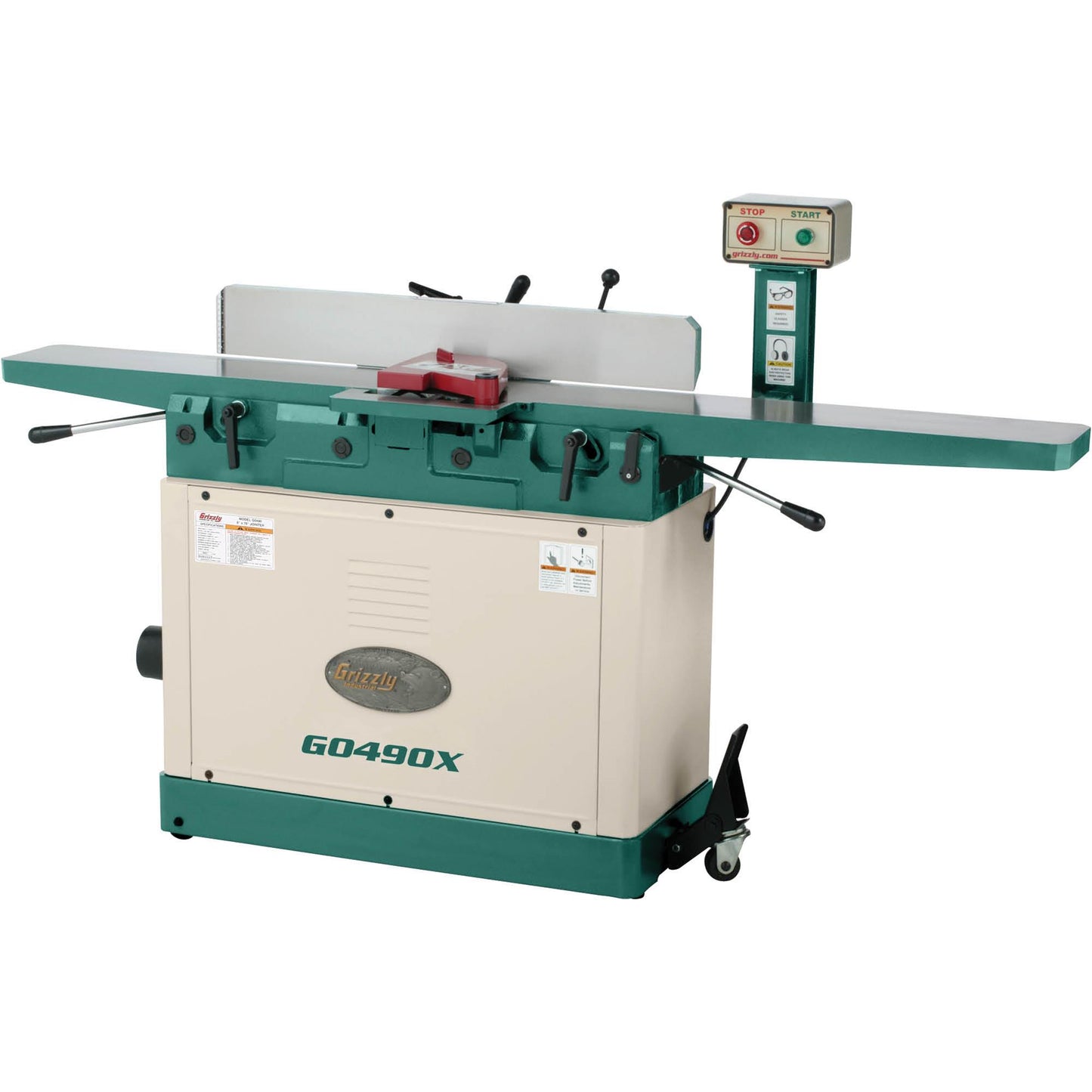 Grizzly G0490X - 8" x 76" Jointer with Parallelogram Beds and Spiral Cutterhead