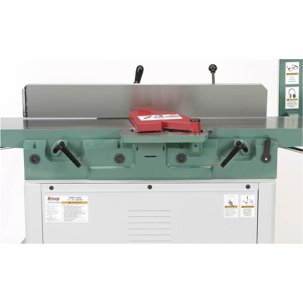 Grizzly G0490X - 8" x 76" Jointer with Parallelogram Beds and Spiral Cutterhead