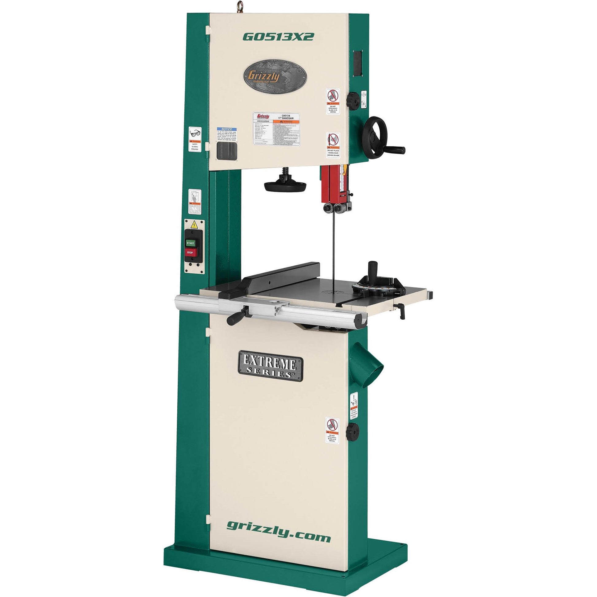 Grizzly G0513X2 - 17" 2 HP Bandsaw w/ Cast-Iron Trunnion