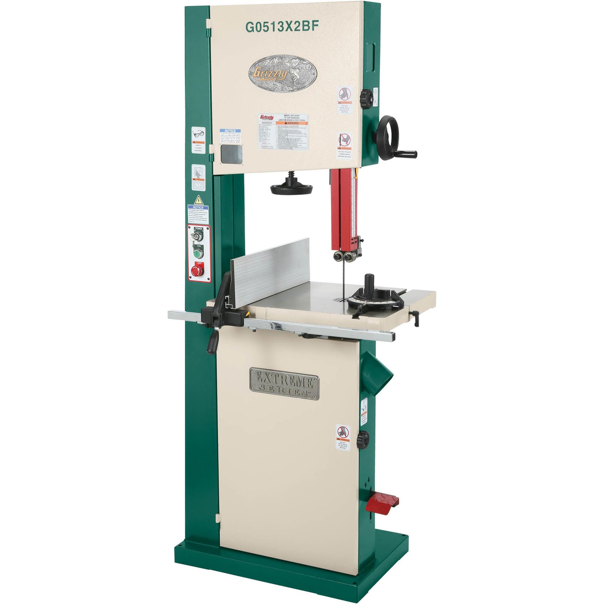 Grizzly G0513X2BF - 17" 2 HP Extreme Series Bandsaw w/ Cast-Iron Trunnion & Foot Brake
