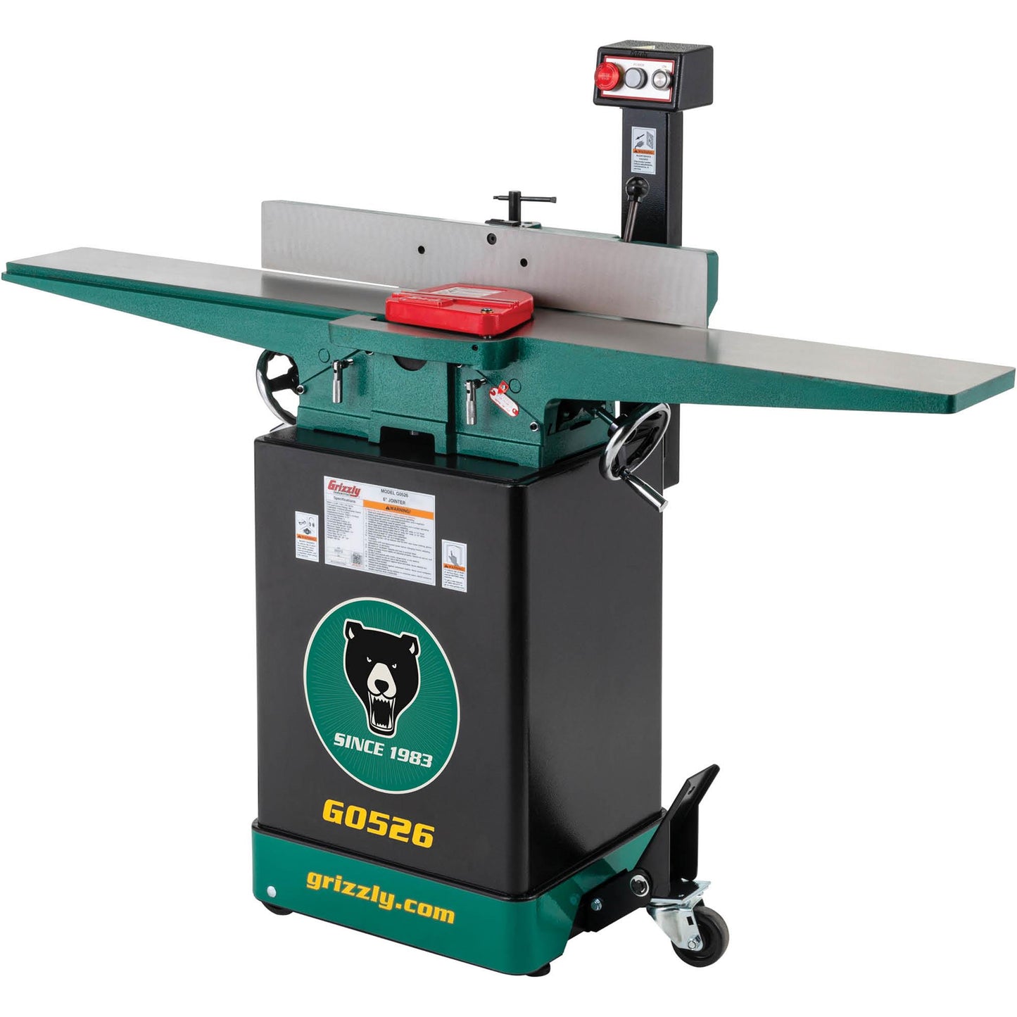 Grizzly G0526 - 6" x 60" Jointer w/ V-Helical Cutterhead