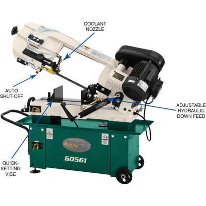 Grizzly G0561 - 7" x 12" 1 HP Horizontal Metal Cutting Bandsaw