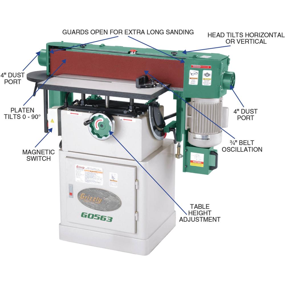 Grizzly G0563 - 6" x 89" Oscillating Edge Sander