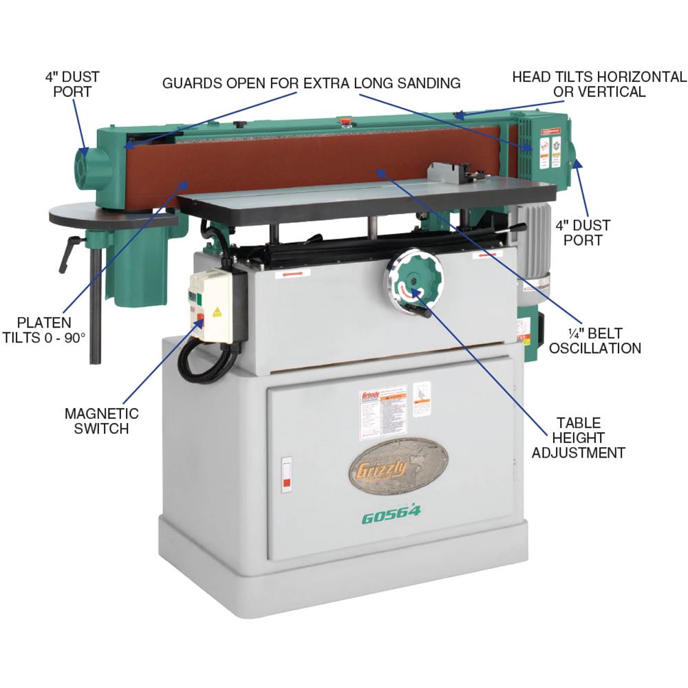 Grizzly G0564 - 6" x 108" Oscillating Edge Sander