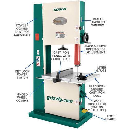 Grizzly G0568 - 24" 5 HP Industrial Bandsaw