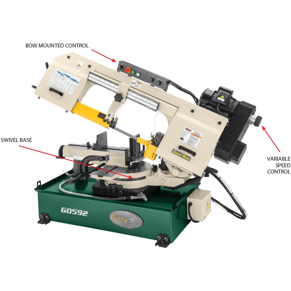 Grizzly G0592 - 10" x 18" 2 HP Metal-Cutting Bandsaw