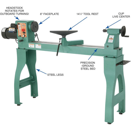 Grizzly G0632Z - 16" x 42" Variable-Speed Wood Lathe