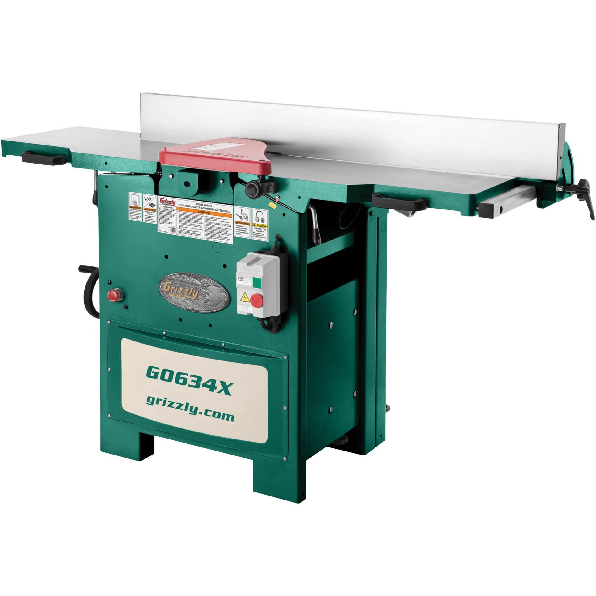 Grizzly G0634X - 12" 5 HP Planer/Jointer with V-Helical Cutterhead