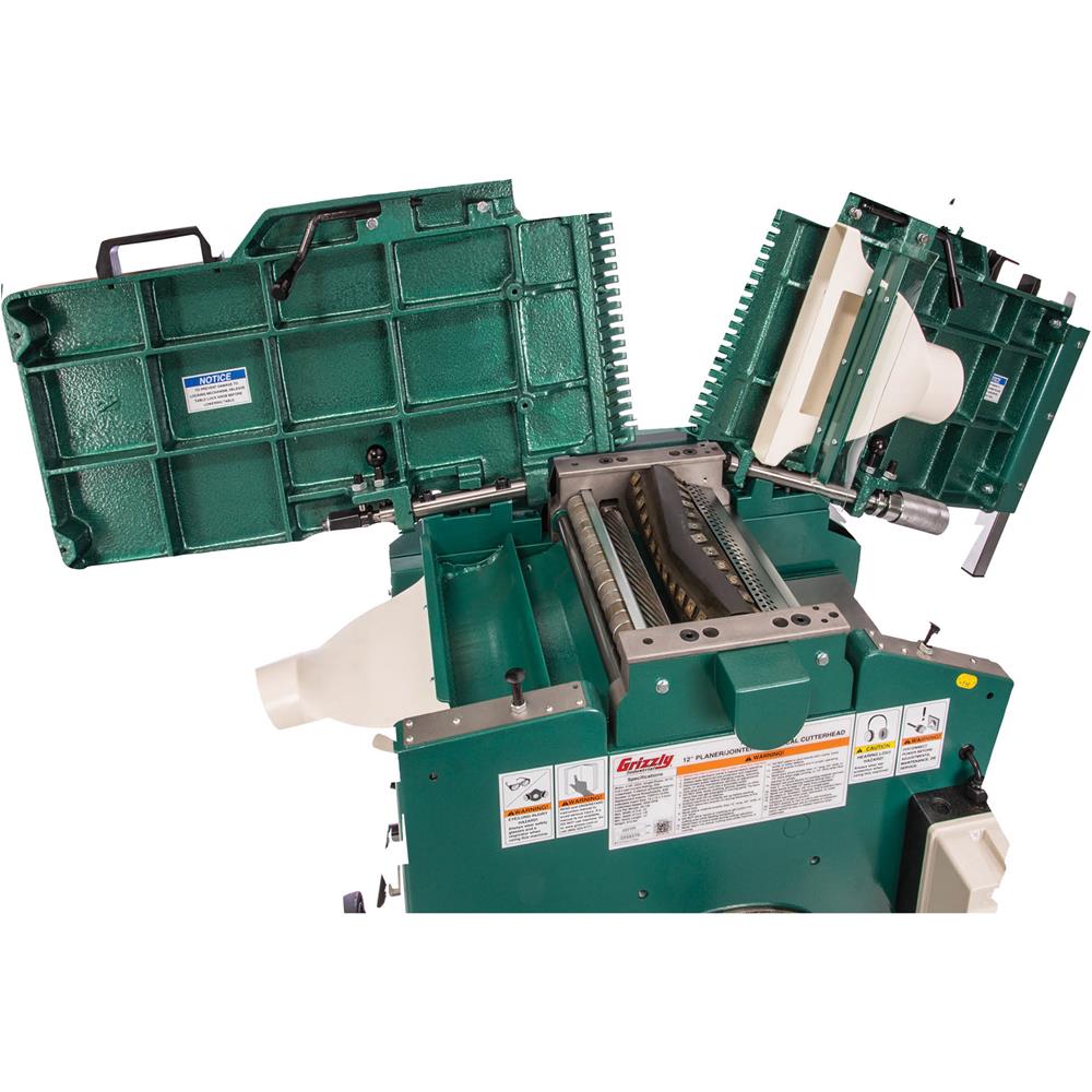 Grizzly G0634X - 12" 5 HP Planer/Jointer with V-Helical Cutterhead