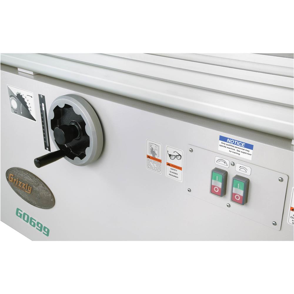 Grizzly G0699 - 12" 7-1/2 HP 3-Phase Sliding Table Saw with Scoring