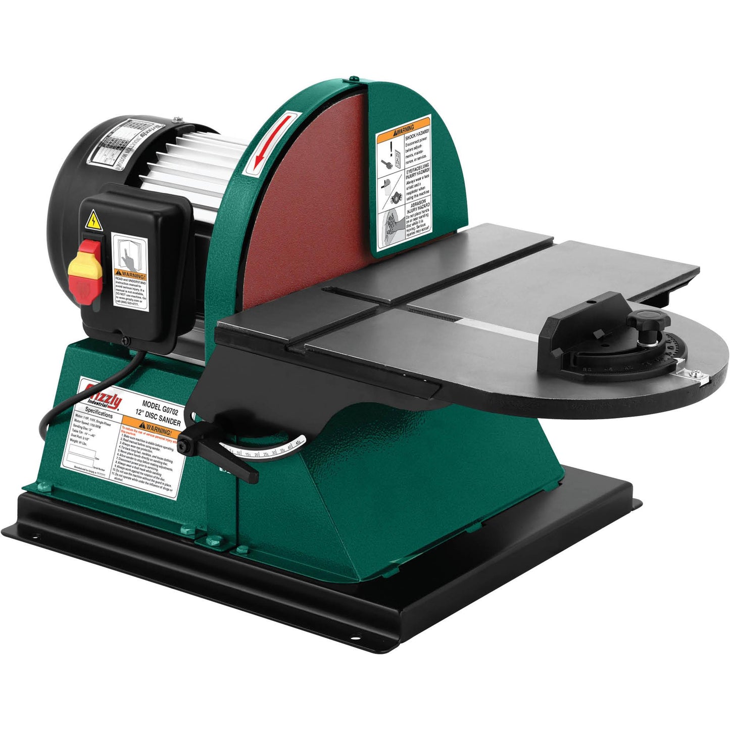 Grizzly G0702 - 12" Disc Sander w/ Brake