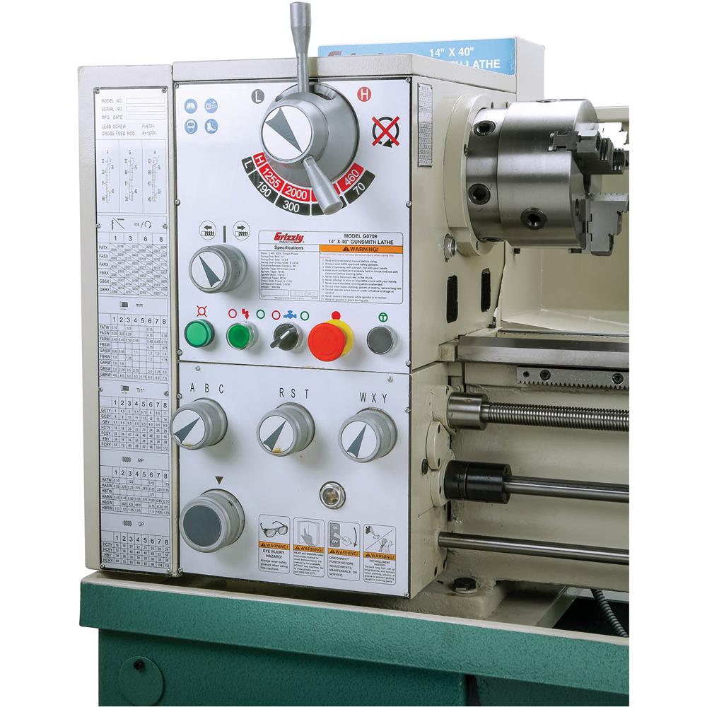 Grizzly G0709 - 14" x 40" Gunsmith Gearhead Metal Lathe