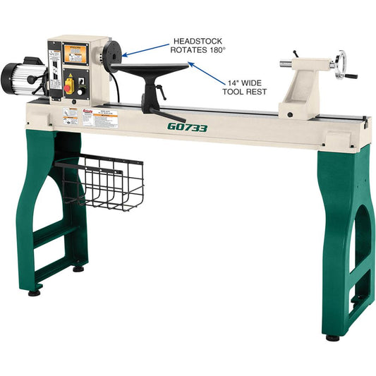 Grizzly G0733 - 18" x 47" Heavy-Duty Wood Lathe