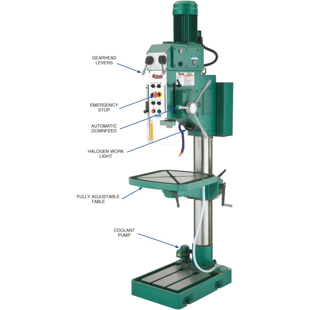 Grizzly G0756 - 27-1/2" Heavy-Duty Gearhead Drill Press