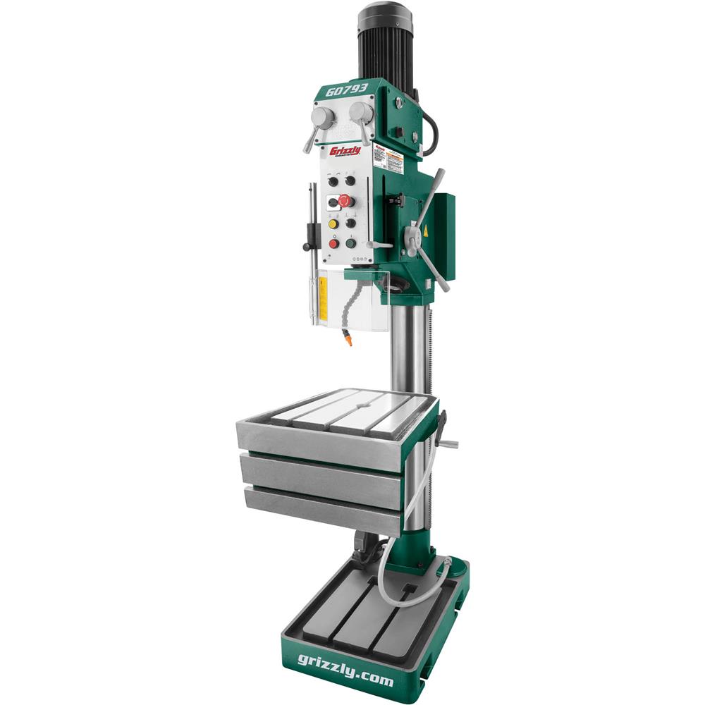 27-1/2" Heavy-Duty Gearhead Drill Press, Tapping & L-Table