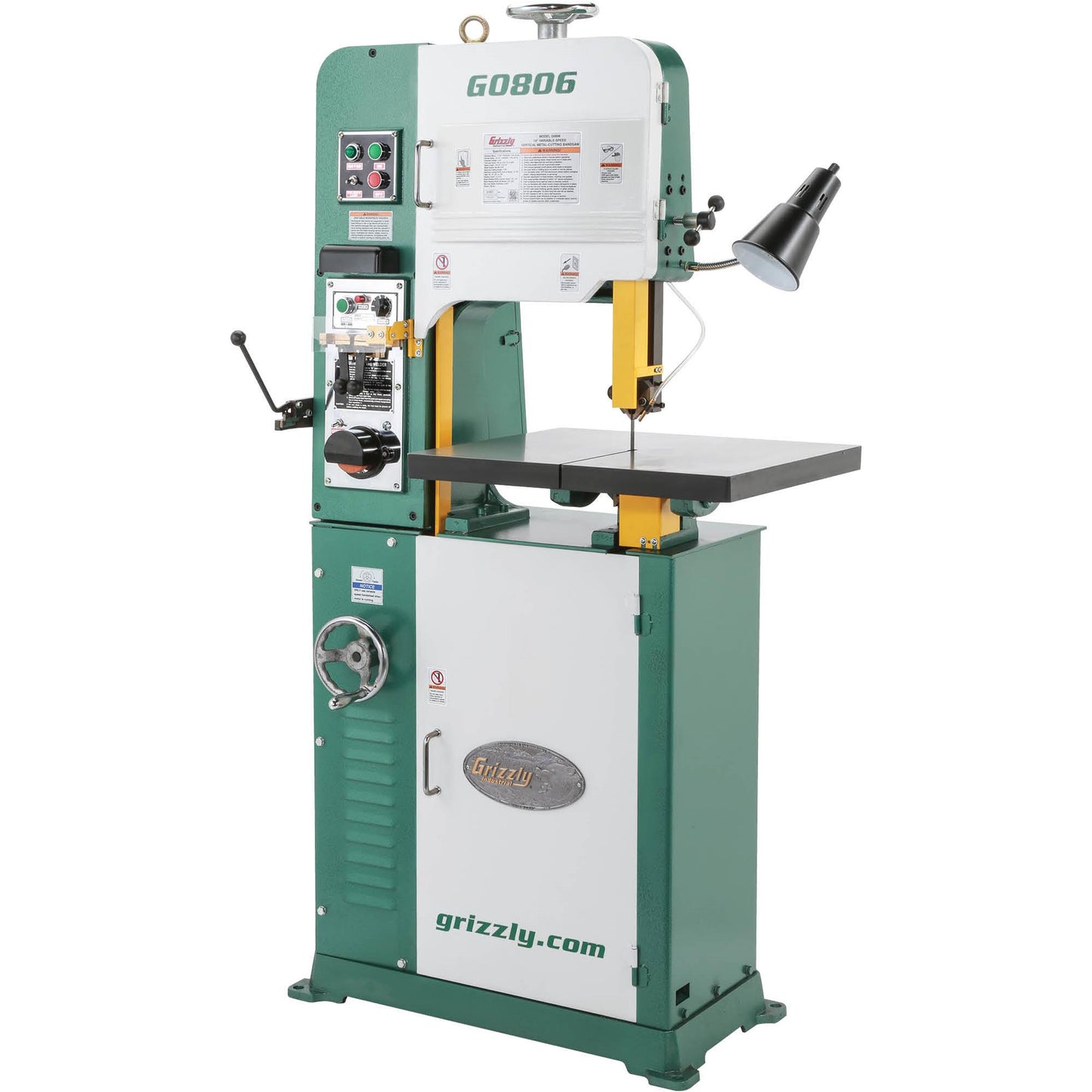 Grizzly G0806 - 14" 1-1/2 HP Variable-Speed Vertical Metal-Cutting Bandsaw