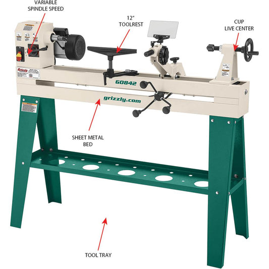 Grizzly G0842 - 14" x 37" Wood Lathe w/ Copy Attachment