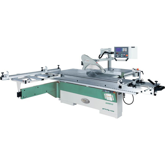 14" 10 HP 3-Phase Sliding Table Saw with DRO and CNC Fence
