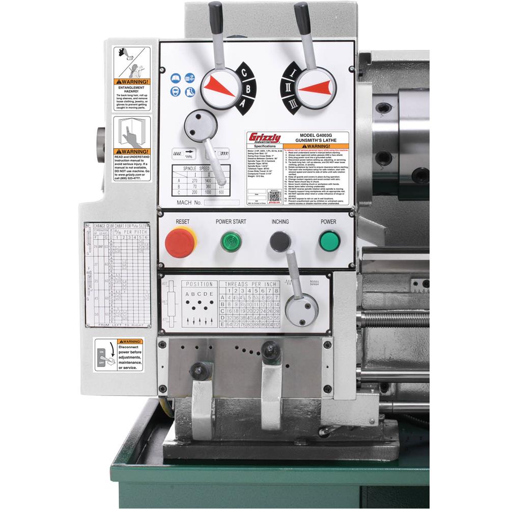 Grizzly G4003G - 12" x 36" Gunsmithing Metal Lathe w/ Stand