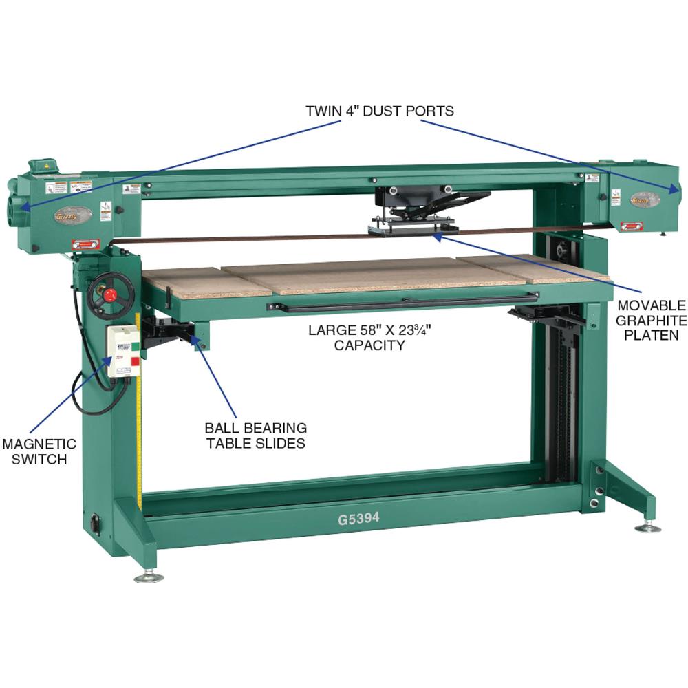 Grizzly G5394 - 6" x 186" Stroke Sander