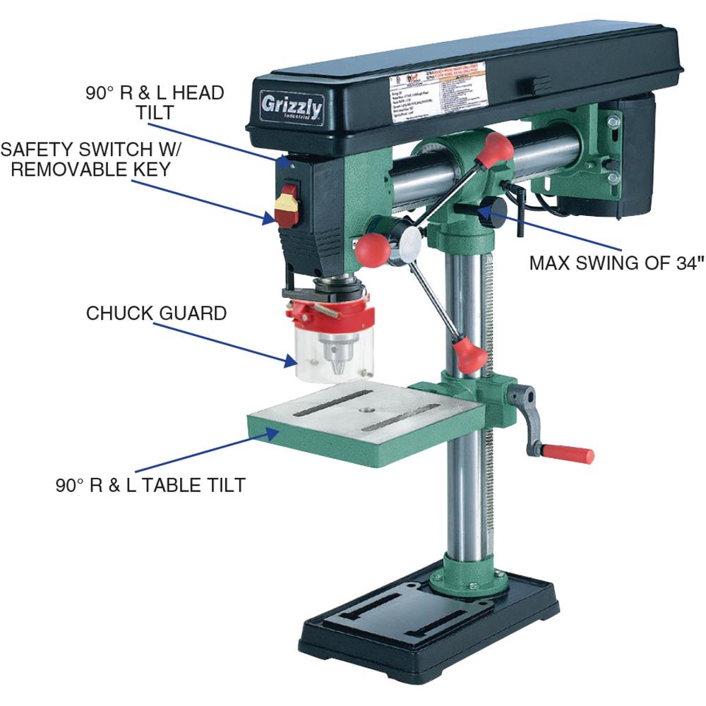 34" Benchtop Radial Drill Press