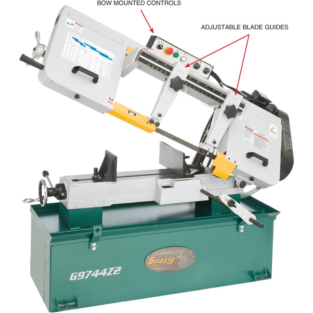 Grizzly G9744Z2 - 10" x 18" 1-1/2 HP Horizontal Metal Cutting Bandsaw