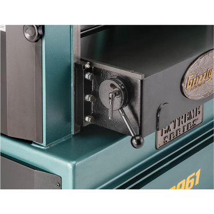 Grizzly G9961 - 24" 10 HP 3-Phase Industrial Planer w/ Spiral Cutterhead