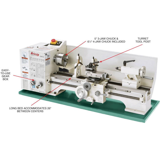 Grizzly G9972Z - 11" x 26" Benchtop Metal Lathe