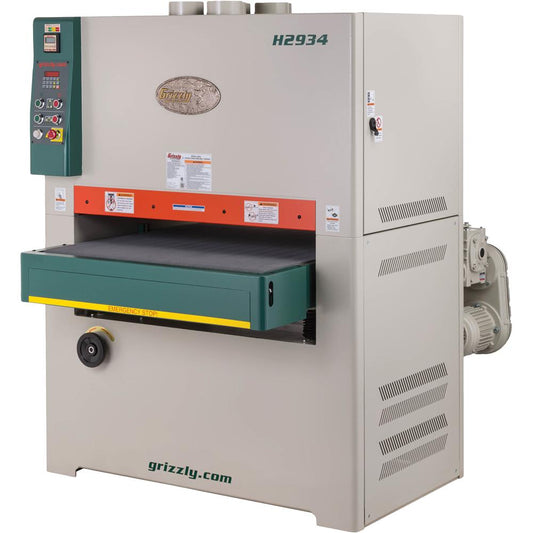 37" 20 HP 3-Phase Double-Head Wide-Belt Sander