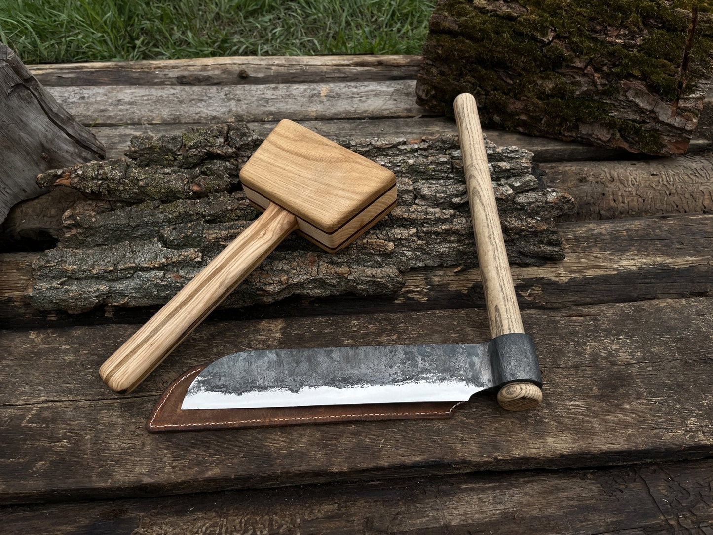 Splitting Froe with Wooden Mallet