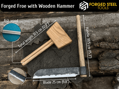 Splitting Froe with Wooden Mallet