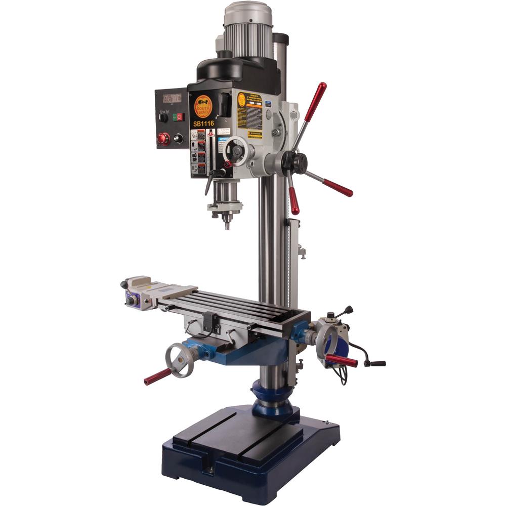 21" Variable-Speed Gearhead Drill Press With Cross-Slide Table