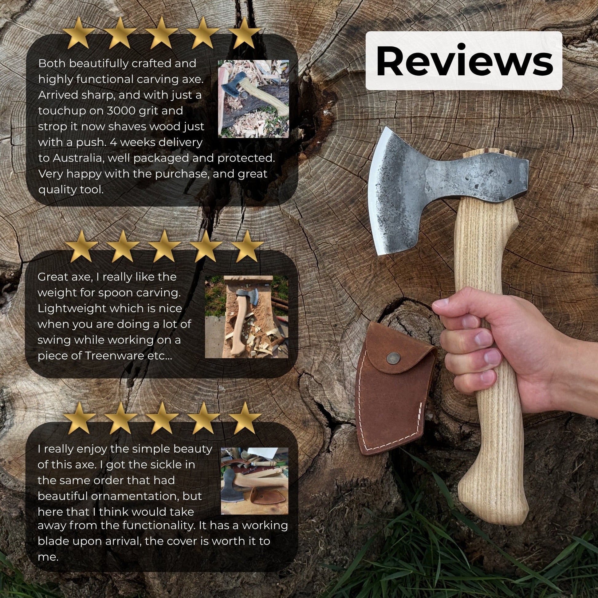 Small Carving Axe, 0.54 kg (1.19 lbs) - Norfolk Wood Shop