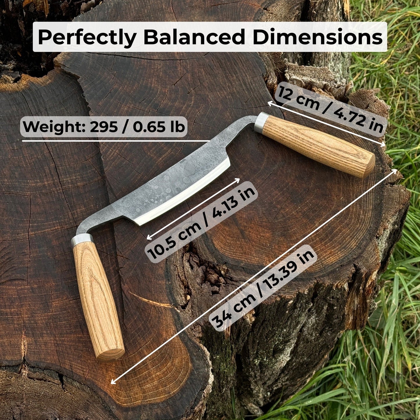 Small Curved Drawknife (Push/Pull), 10.5 cm (4.13 inches)