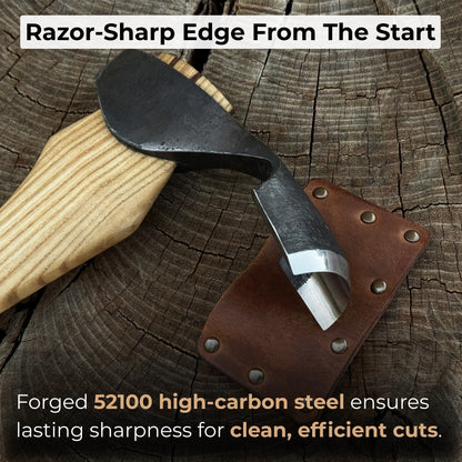 Small Kuksa Adze with Deep Curved (Round) Blade, 4.5 cm (1.8 in)