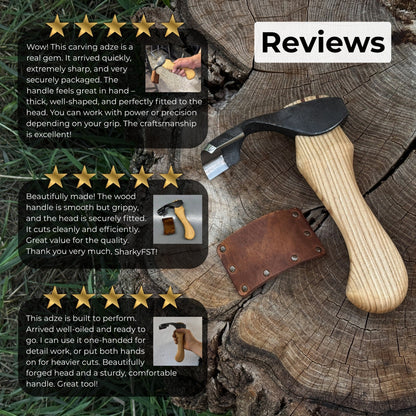 Small Kuksa Adze with Deep Curved (Round) Blade, 4.5 cm (1.8 in)