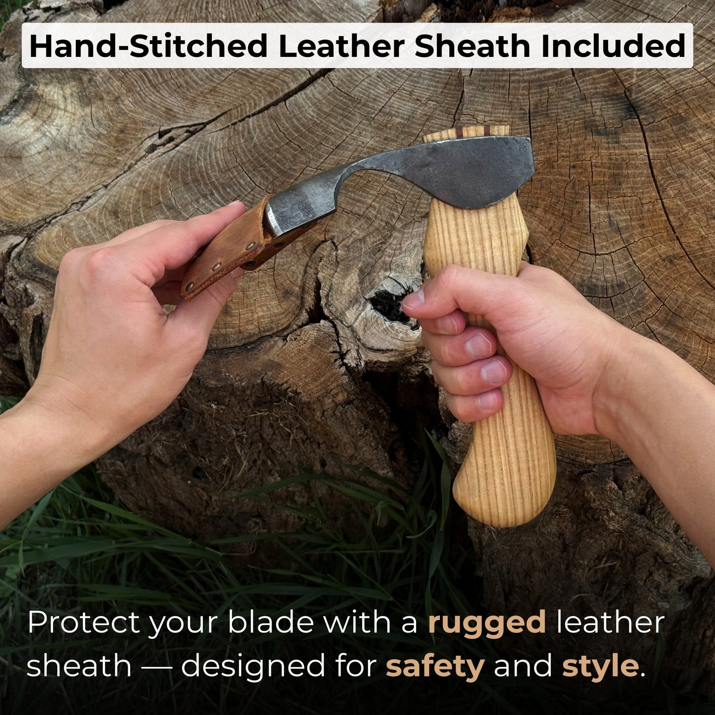 Small Kuksa Adze with Deep Curved (Round) Blade, 4.5 cm (1.8 in)