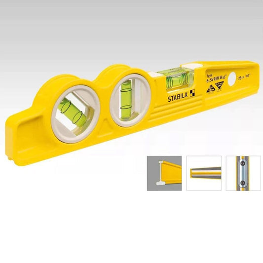 Stabila 25245 Type 81SMW45 Die Cast Three Vial Torpedo Spirit Level