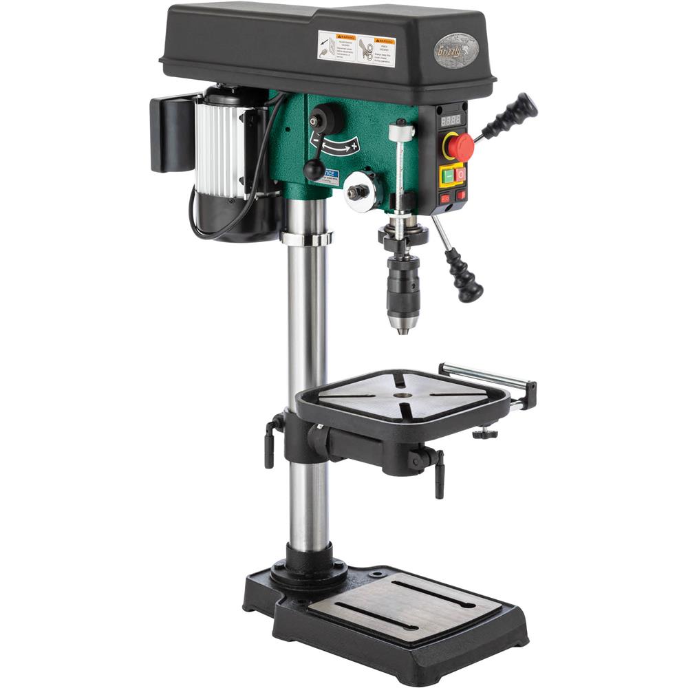 Grizzly T31739 - 12" Variable-Speed Benchtop Drill Press with Laser
