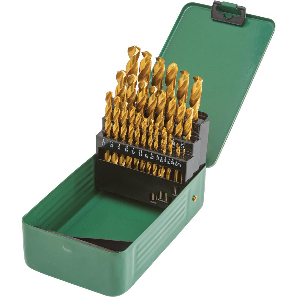 M2 HSS TiN-Coated Drill Bit Set, 29 Pc.