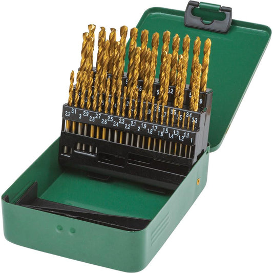 M2 HSS Metric TiN-Coated Drill Bit Set, 51 Pc.
