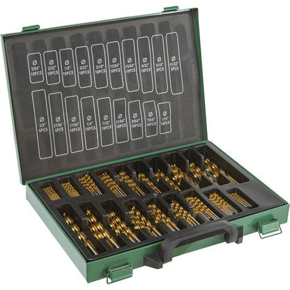 M2 HSS Bulk TiN-Coated Drill Bit Set, 170-Pc.