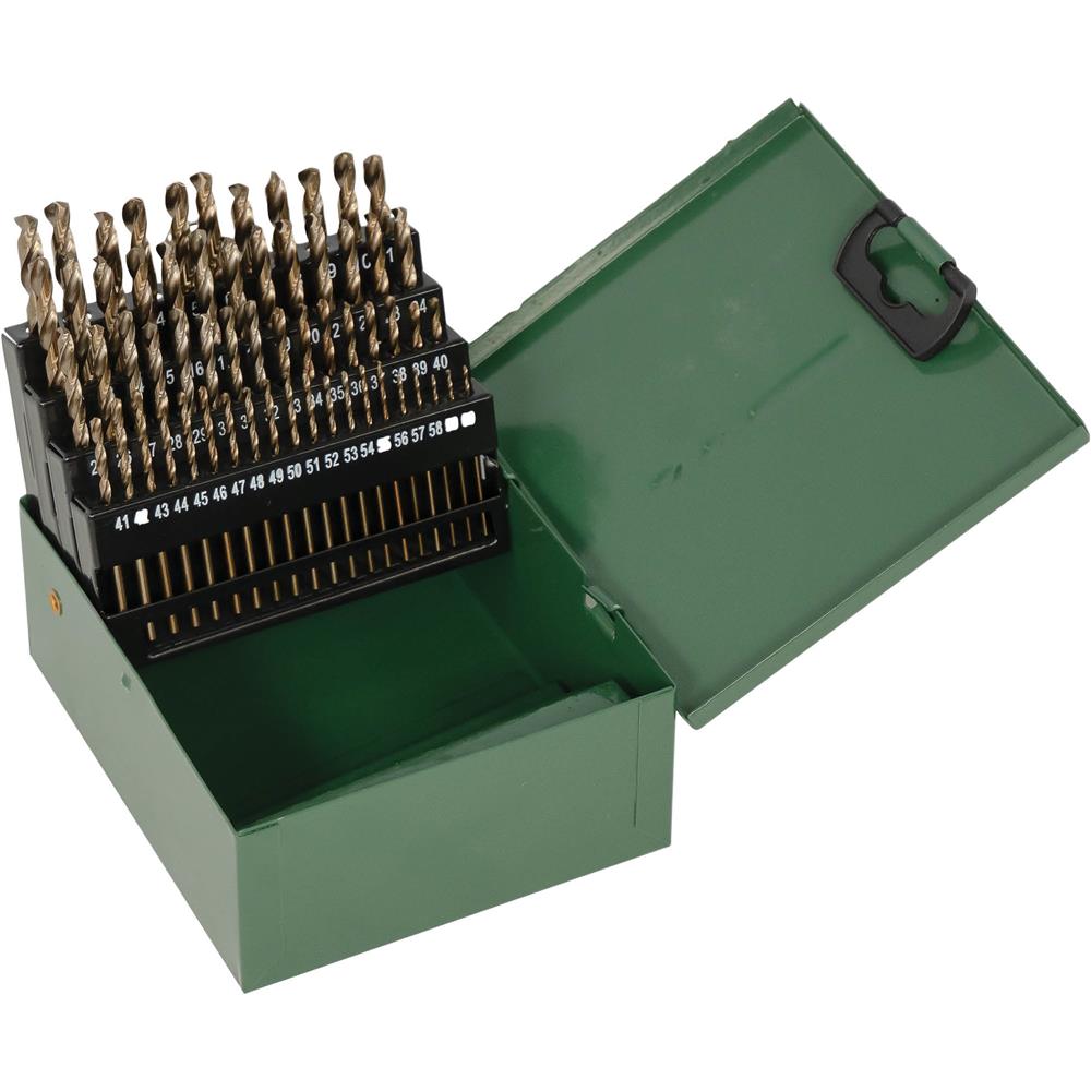 60-Pc. M35 HSS Cobalt Numbered 1-60 Drill Bit Set