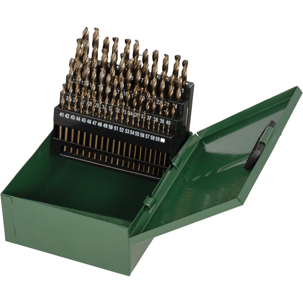 60-Pc. M35 HSS Cobalt Numbered 1-60 Drill Bit Set