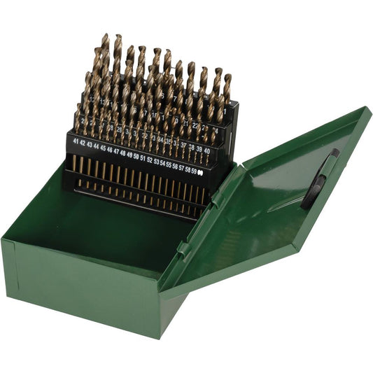 60-Pc. M35 HSS Cobalt Numbered 1-60 Drill Bit Set