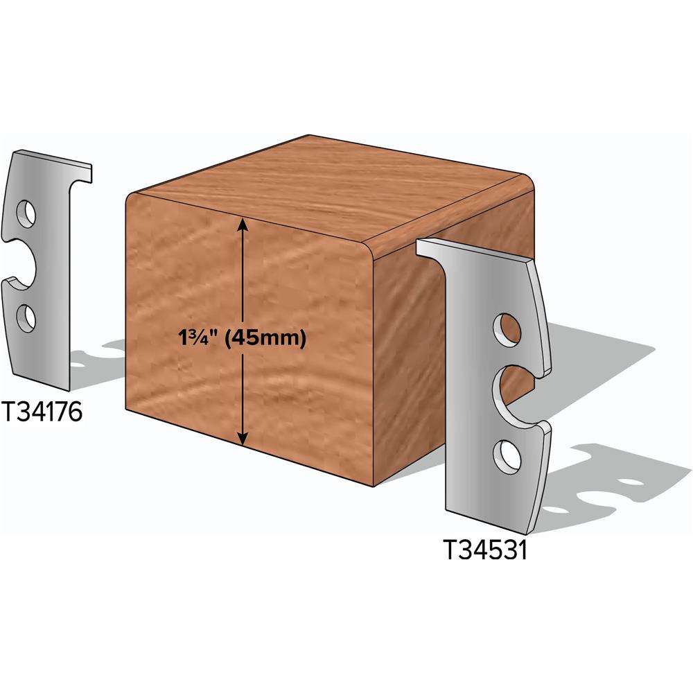 1-3/4" Rounded Top Side Knives, 2-Pk. - Left