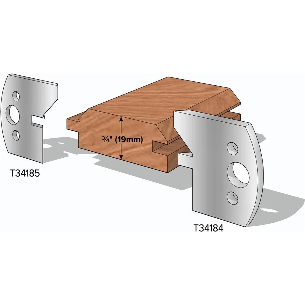 3/4" Paneling V-Grove Knives Male, 2-Pk.