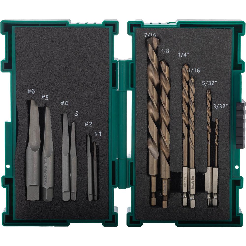 12 Pc. M35 Cobalt Drill Bit and Screw Extractor Set