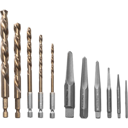 12 Pc. M35 Cobalt Drill Bit and Screw Extractor Set