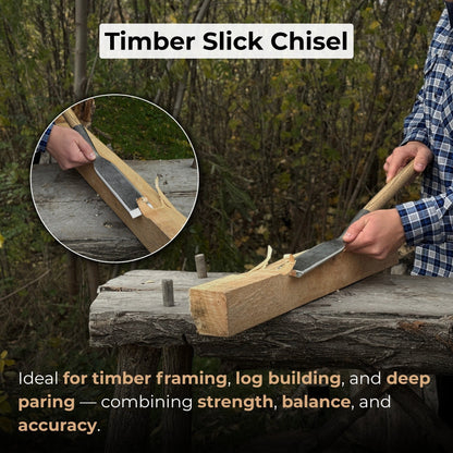 Timber Slick Chisel for Woodworking – 20 to 100 mm (0.8–3.9 Inches)
